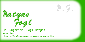 matyas fogl business card