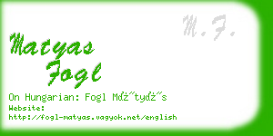 matyas fogl business card